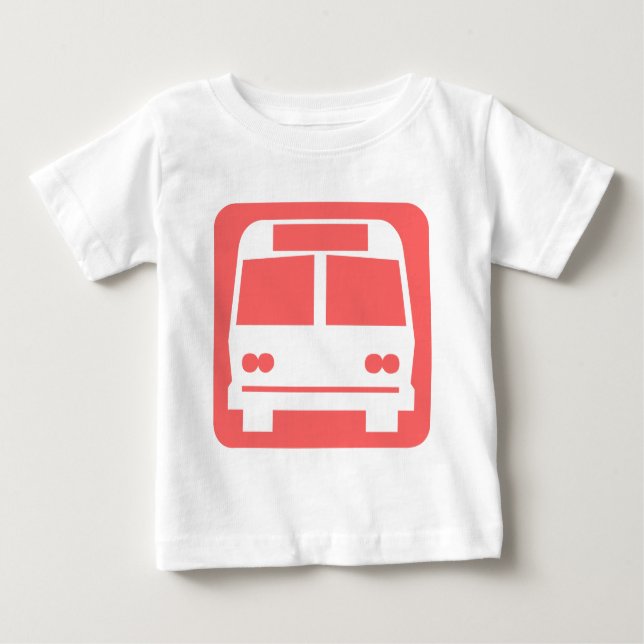 Camiseta De Bebé Símbolo de bus - Rosa tropical (Anverso)