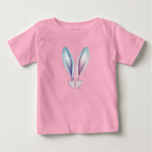 Camiseta De Bebé Símbolo de corazón de oreja de conejo lindo