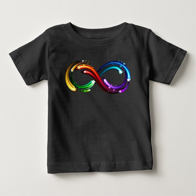 Camiseta De Bebé Símbolo de infinito de cometas de arcoíris (Anverso)