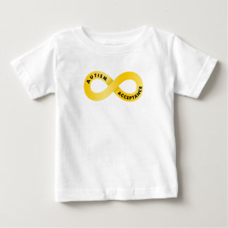 Camiseta De Bebé Símbolo de infinito dorado para autismo