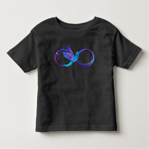 Camiseta De Bebé Símbolo de infinito neón con colibrí brillante