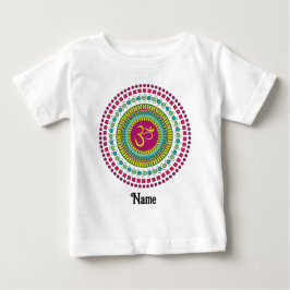 Camiseta De Bebé Símbolo de Mandala espiritual Om Color rosa Verde 