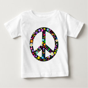 Camiseta De Bebé Símbolo de paz floral