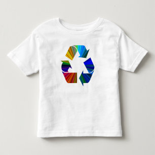 Camiseta De Bebé Símbolo de Rótulo de reciclaje de arcoiris colorid