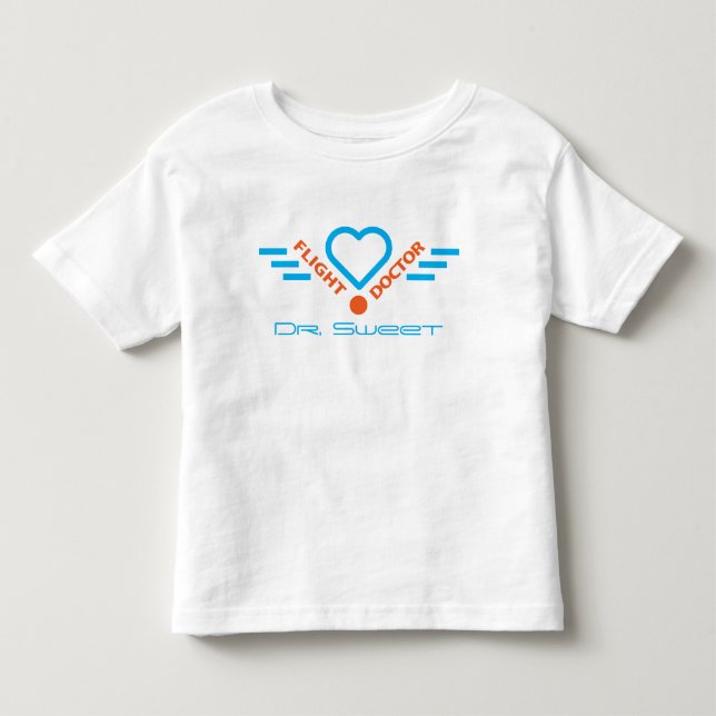 Camiseta De Bebé Símbolo del Médica de vuelo con su nombre (Anverso)