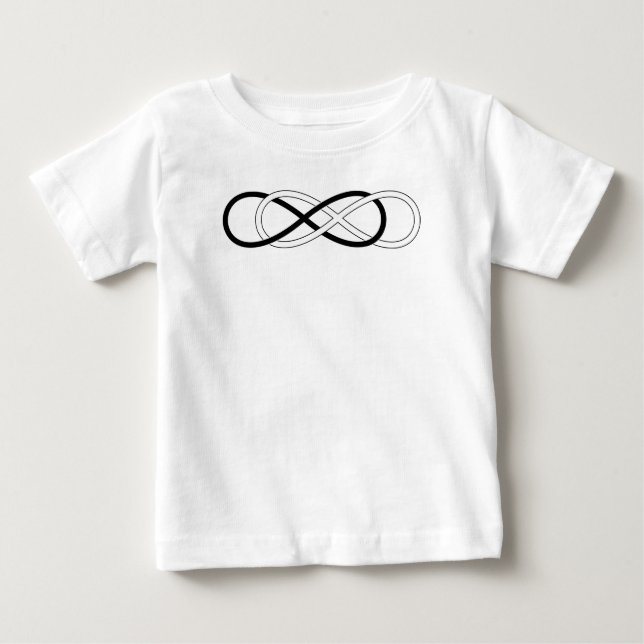 Camiseta De Bebé Símbolo doble infinito - Blanco y negro (Anverso)