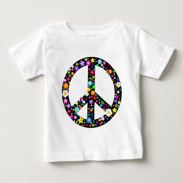 Camiseta De Bebé Símbolo floral de la paz (Anverso)