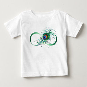Camiseta De Bebé Símbolo infinito con pluma de pavo real