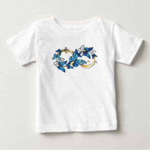 Camiseta De Bebé Símbolo infinito de mariposas Morpho azules