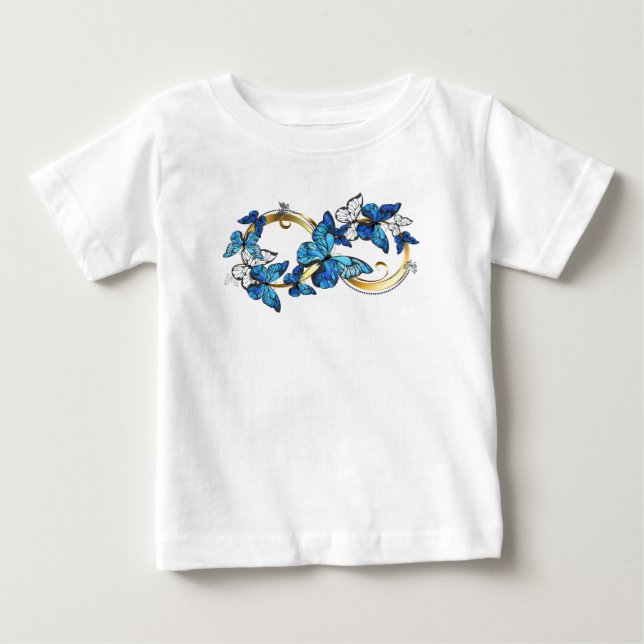 Camiseta De Bebé Símbolo infinito de mariposas Morpho azules (Anverso)