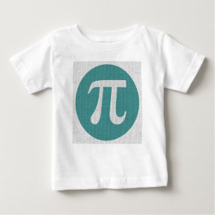 Camiseta De Bebé Símbolo Math geek Pi, círculo azul y dígitos.