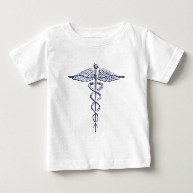 Camiseta De Bebé Símbolo médico de Caduceus sobre negro (Anverso)