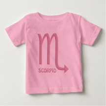 Símbolo zodiaco escorpión bebé niña camiseta rosa