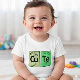 Camiseta De Bebé Símbolos de elementos de tabla periódica de corte