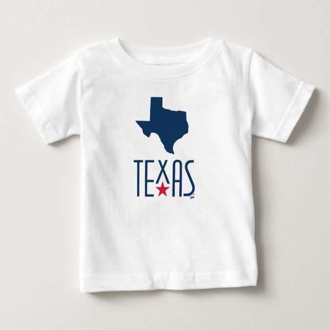 Camiseta De Bebé Símbolos de Texas, Texas, azul marino (Anverso)