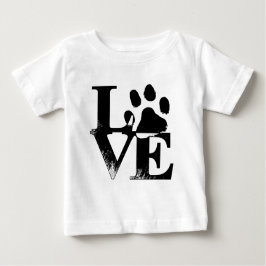 Camiseta De Bebé Simple Mascota Love Paw