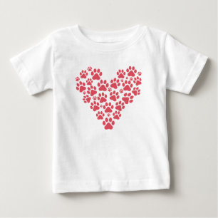 Camiseta De Bebé Sin Flores Solo Huellas De Patas