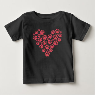 Camiseta De Bebé Sin Flores Solo Huellas De Patas