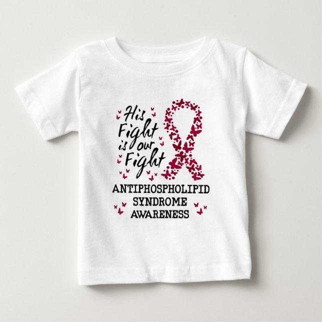 Camiseta De Bebé Síndrome antifosfolípido Sensibilización, su lucha (Anverso)