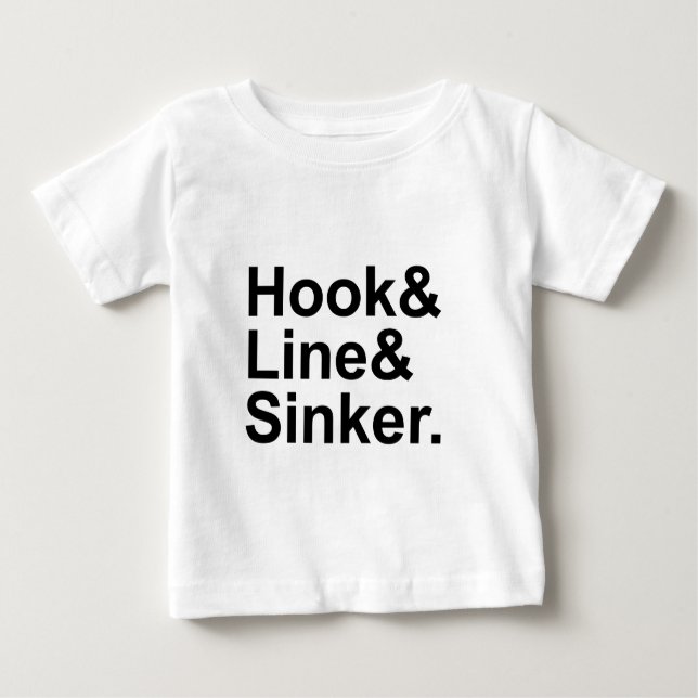 Camiseta De Bebé Sinker de línea de gancho | Términos De Pesca, Jug (Anverso)