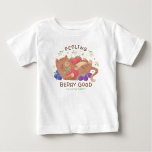 Camiseta De Bebé Sintiéndose Fresa: Gato Adorable con Fresas