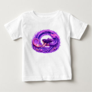 Camiseta De Bebé Sirena Buscadora de Perla Púrpura Arte de Ola Fant