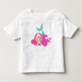 Camiseta De Bebé Sirena Cuidada, Pelo Rosa, Sirenita Pequeña, Starf