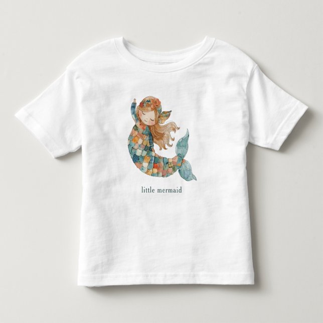 Camiseta De Bebé Sirena de la sirenita tonos de azul (Anverso)