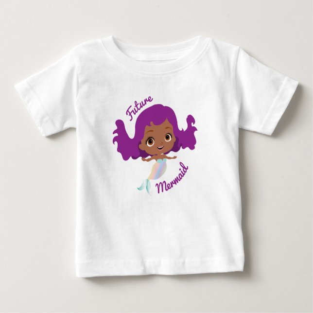 Camiseta De Bebé Sirena Del Futuro Afroamericana Linda (Anverso)