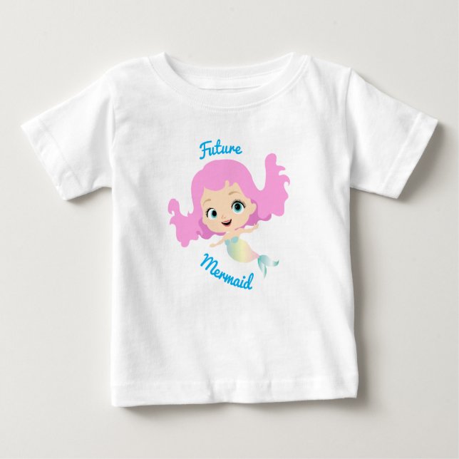 Camiseta De Bebé Sirena Del Futuro Dibujo Animado Lindo (Anverso)