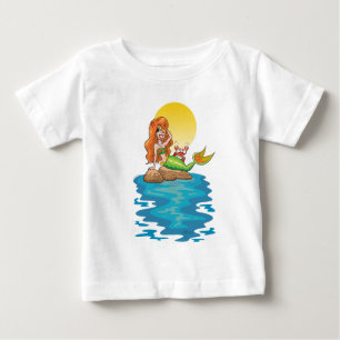 Camiseta De Bebé Sirena en las rocas con amigo