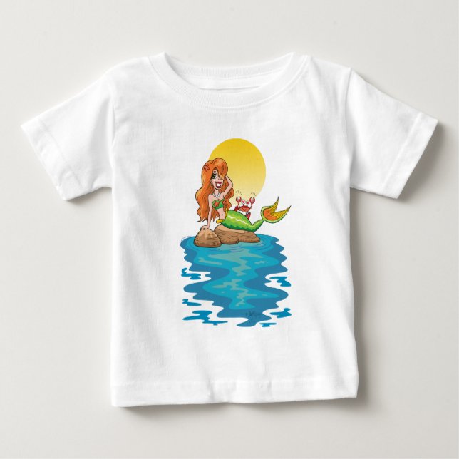 Camiseta De Bebé Sirena en las rocas con amigo (Anverso)