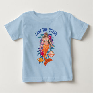 Camiseta De Bebé Sirena Guerrera - Salva El Océano