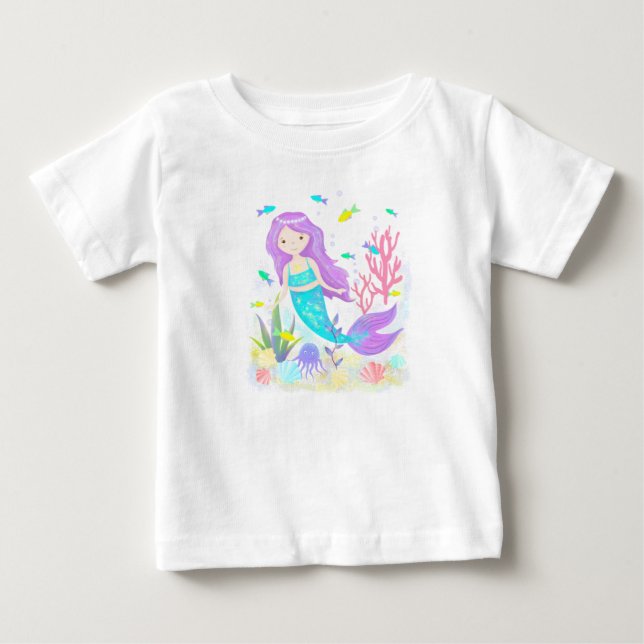 Camiseta De Bebé Sirena linda bajo el mar (Anverso)