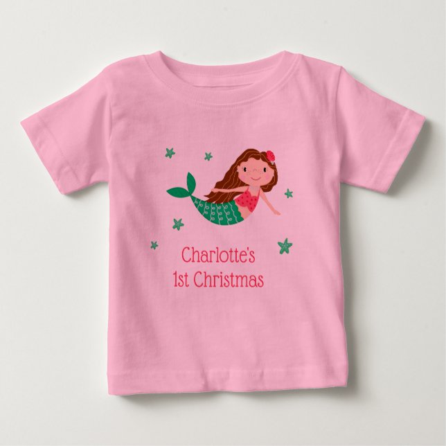 Camiseta De Bebé Sirena Lindo 1er Cumpleaños (Anverso)
