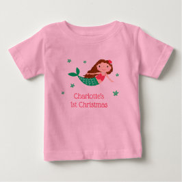Camiseta De Bebé Sirena Lindo 1er Navidad