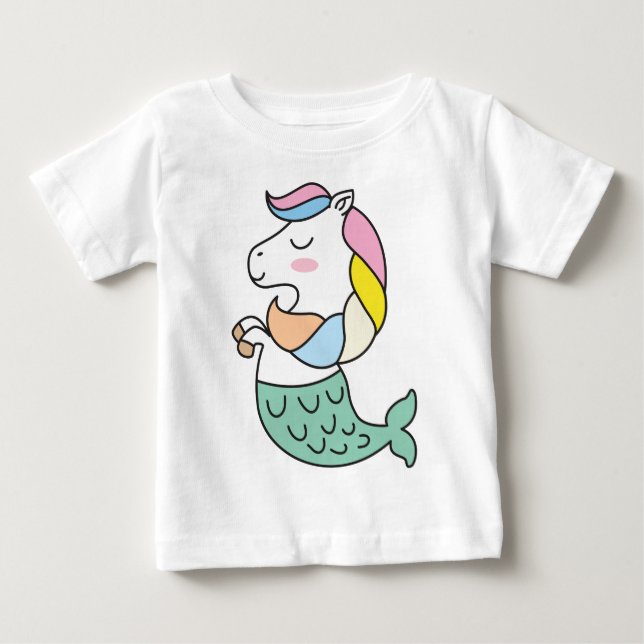 Camiseta De Bebé Sirena unicornio bebé  (Anverso)