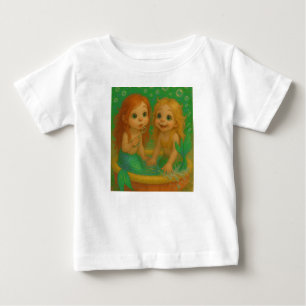 Camiseta De Bebé Sirenas hermanas con ojos grandes lindos estan en 