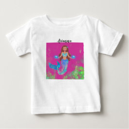 Camiseta De Bebé Sirenita mágica personalizada que esparce el pelo
