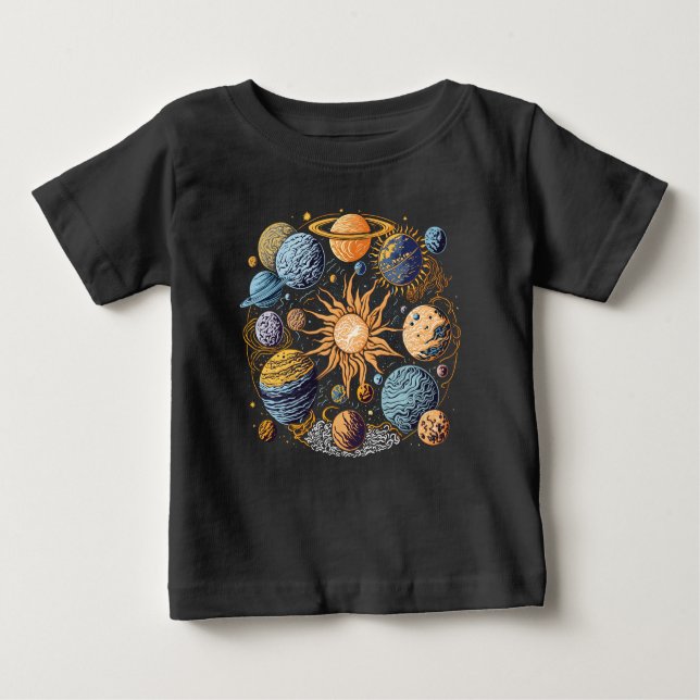 Camiseta De Bebé Sistema solar (Anverso)