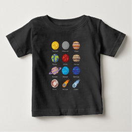 Camiseta De Bebé Sistema solar, dibujo Personalizado de los planeta
