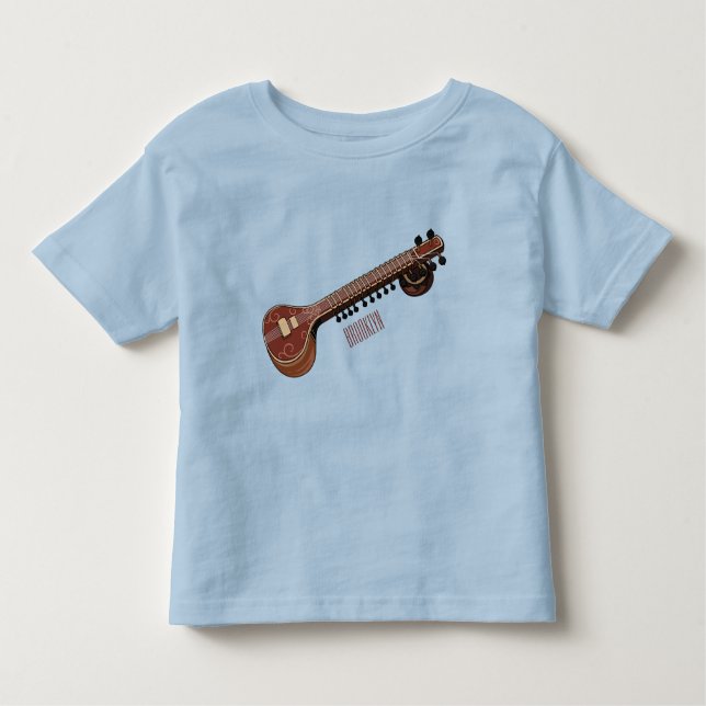 Camiseta De Bebé Sitar personalizado ilustracion (Anverso)