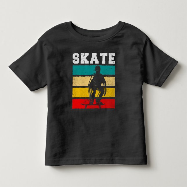 Camiseta De Bebé Skateboarding Kid Retro (Anverso)