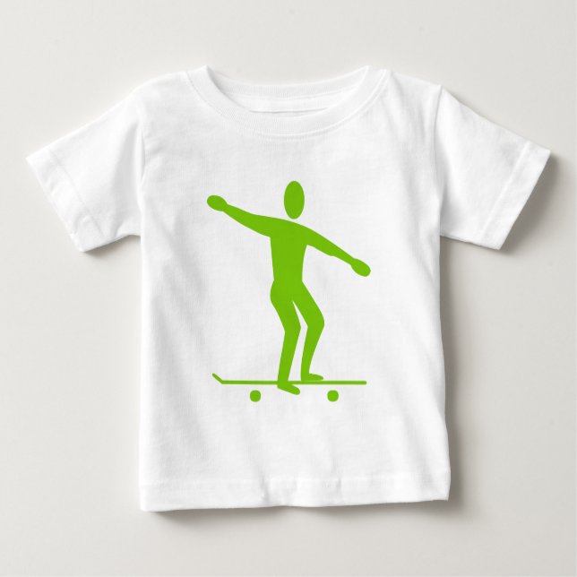 Camiseta De Bebé Skateboarding - Martian Green (Anverso)