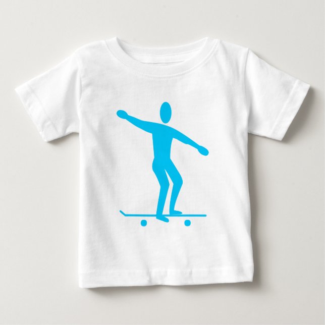 Camiseta De Bebé Skateboarding - Sky Blue (Anverso)