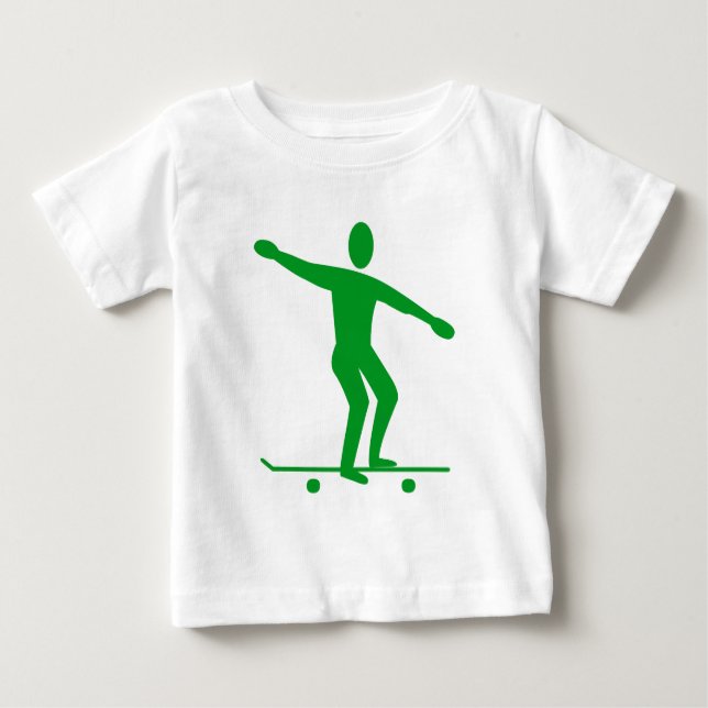 Camiseta De Bebé Skateboarding - Verde de hierba (Anverso)