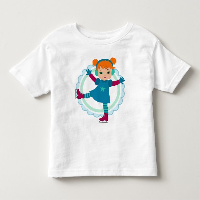 Camiseta De Bebé Skater Hielo Redhead - Patinaje deportivo para inv (Anverso)