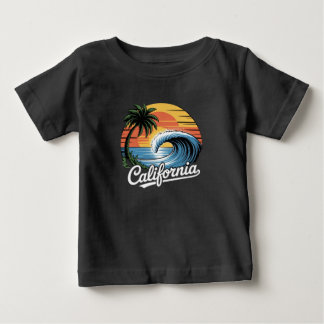 Camiseta De Bebé Skater SkullTropical Sunset Retro Punk Island Wave