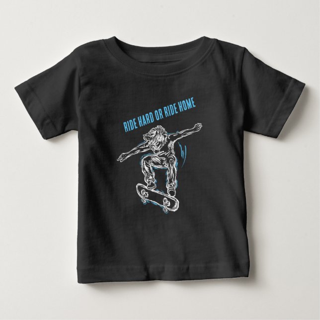 Camiseta De Bebé Skater Volador Haciendo Patinaje De Mediano Aire (Anverso)