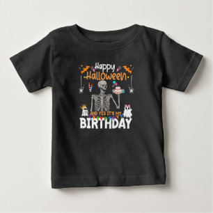 Camiseta De Bebé Skeleton es mi fiesta de cumpleaños Feliz Hallowee